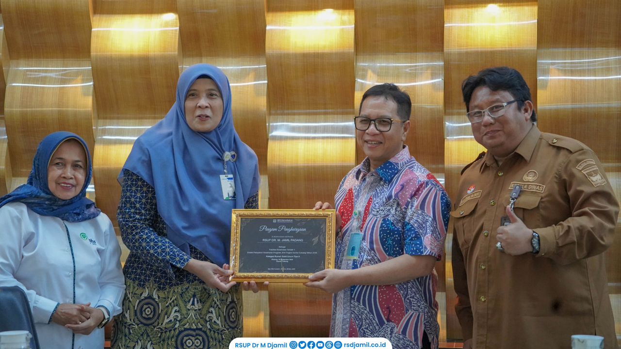RS M. Djamil Raih Penghargaan Terbaik 1 Pelayanan JKN 2026 Kategori RS Umum Tipe A