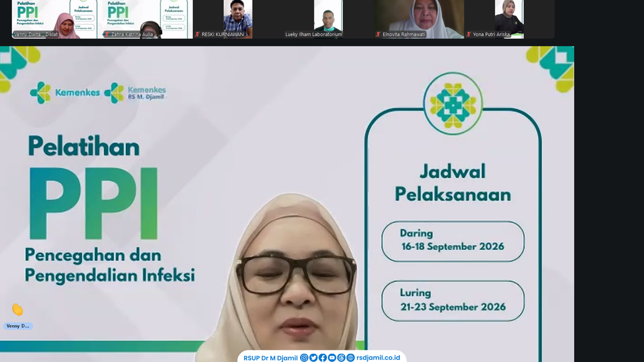 RS M. Djamil Selenggarakan Pelatihan PPI, Wujudkan Budaya Keselamatan Pasien